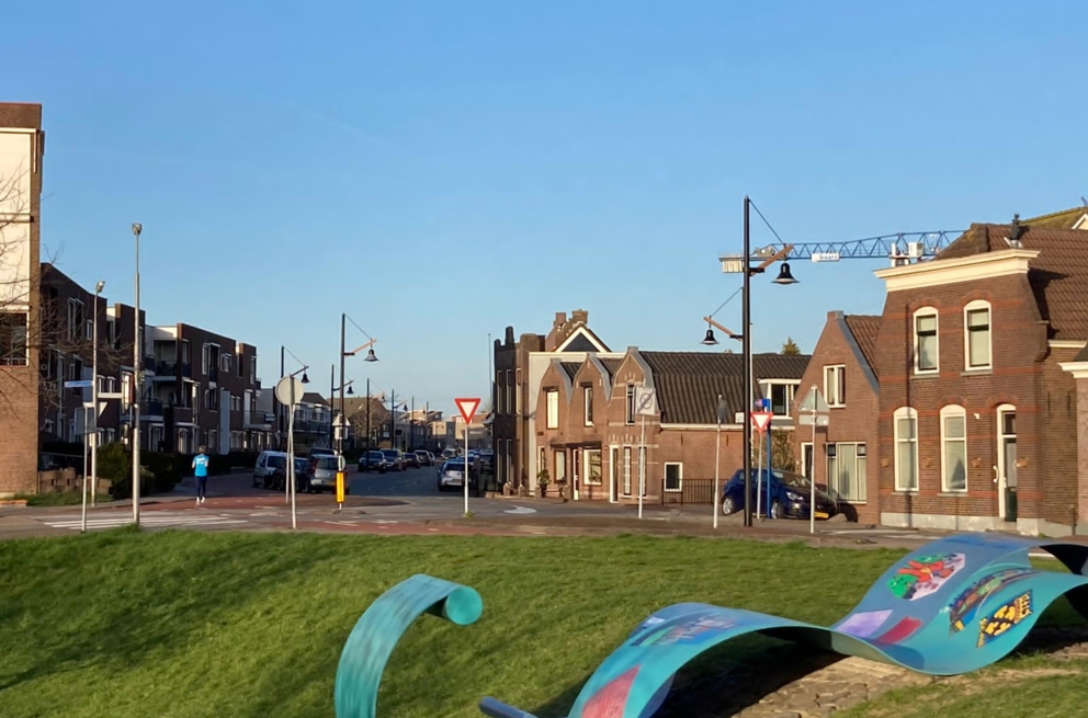 Lightronics armatuur in een woonwijk Lightronics armatuur in een woonwijk