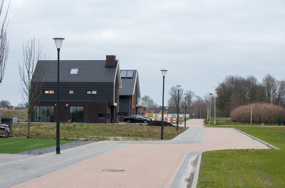 Lightronics Prunus A2 straatverlichting in een woonstraat in Drachten