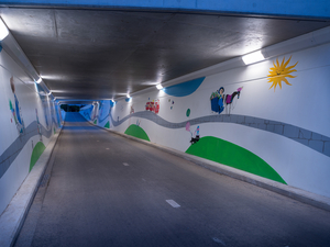 Lightronics Ventego armaturen in een fietstunnel in Zaltbommel