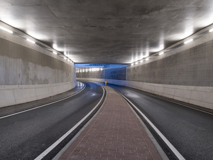Lightronics PLUTEGO LED armaturen in een autotunnel in Bunnik