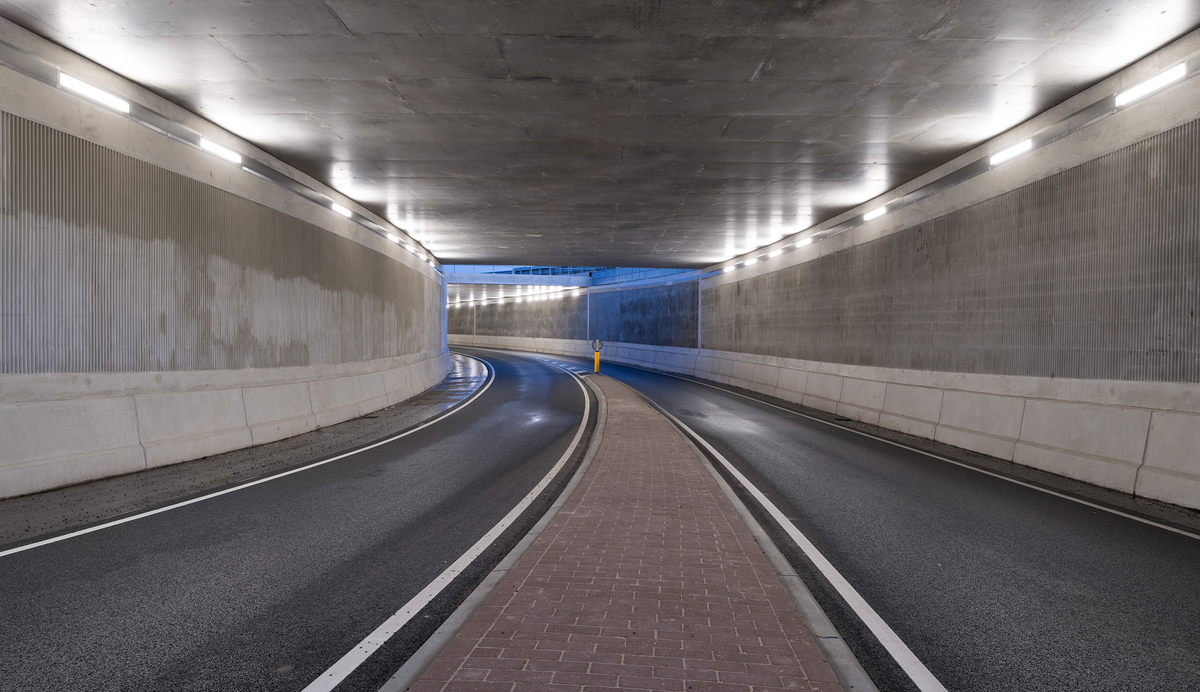 Lightronics PLUTEGO LED armaturen in een autotunnel in Bunnik