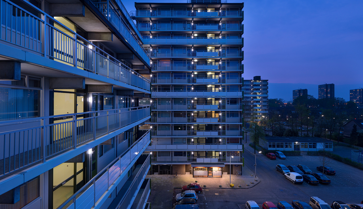 Lightronics TPS armaturen in een appartementencomplex in Zwanenveld in Nijmegen Lightronics TPS armaturen in een appartementencomplex in Zwanenveld in Nijmegen