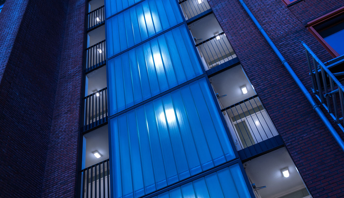 Lightronics armaturen in een appartementencomplex aan de Laakboulevard in Amersfoort