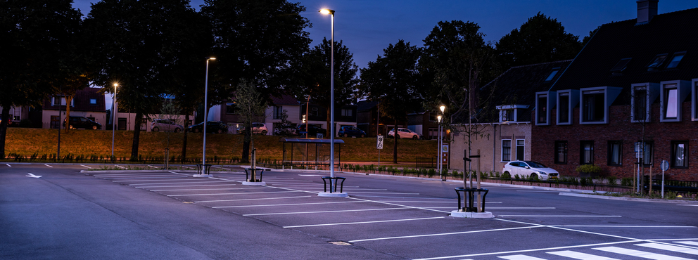 Lightronics BURAN armaturen op een parkeerplaats in Oud Beijerland