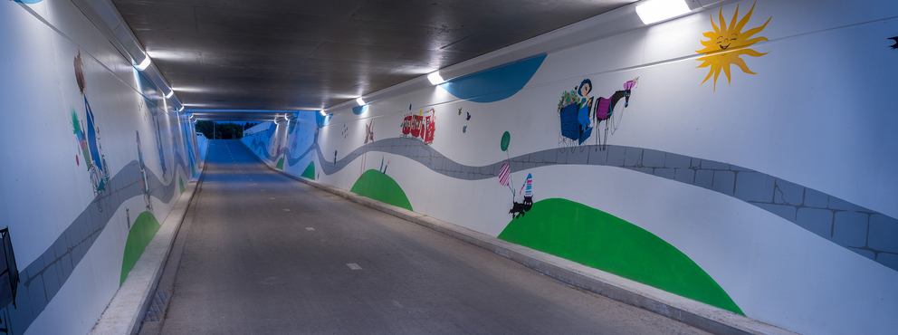 Lightronics Ventego armaturen in een fietstunnel in Zaltbommel