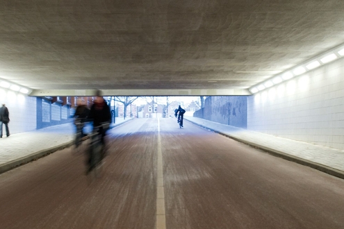 Lightronics PLUTEGO armaturen in een fietstunnel