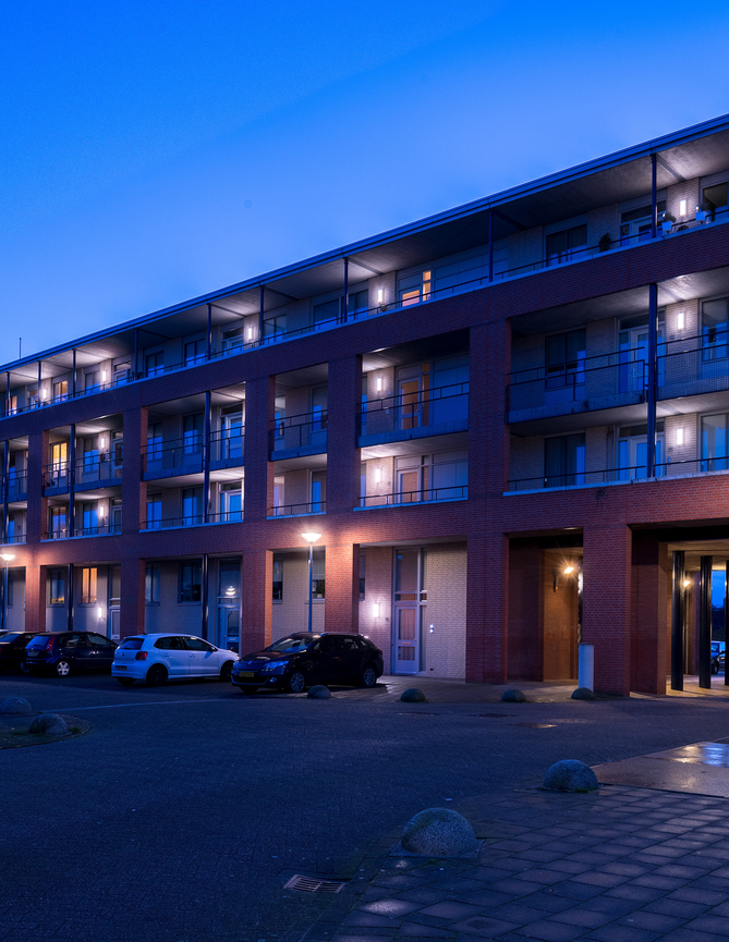 Lightronics WPV armaturen in een appartementencomplex aan de Perserij in Tiel