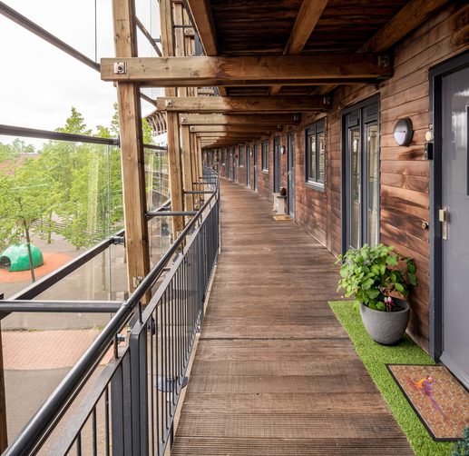 Lightronics DOTT armaturen in de galarij van appartementencomplex Hoge Rij in Deventer