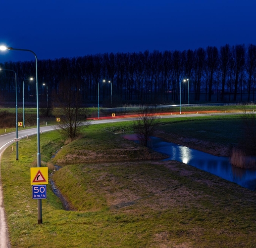Lightronics BRISA en BRISA PLUS armaturen langs de provinciale weg in Borsele