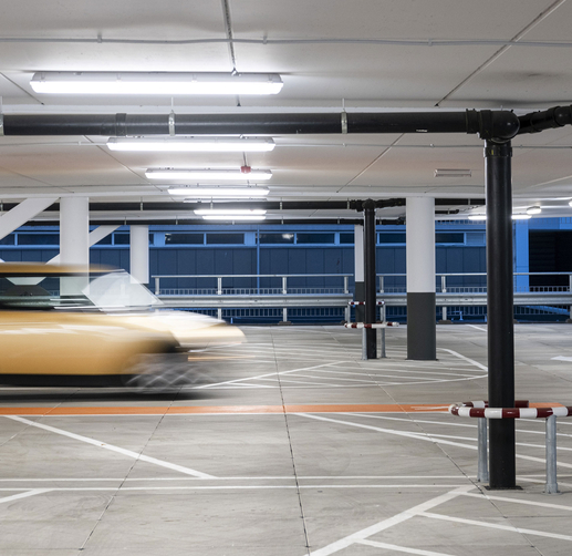 Lightronics PGA II Smart Scan armaturen in een parkeergarage in Tilburg